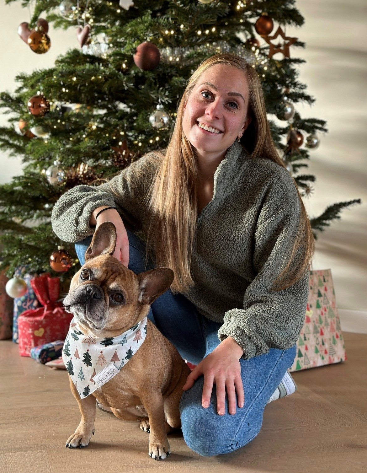 Bandana kerst - wit